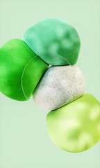Poster - Abstract beauty fashion geometric sphere with natural summer light background. 3d rendering.