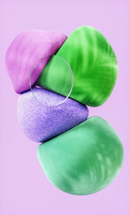 Leinwandbilder - Abstract beauty fashion geometric sphere with natural summer light background. 3d rendering.