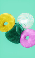 Poster - Abstract beauty fashion geometric sphere with natural summer light background. 3d rendering.