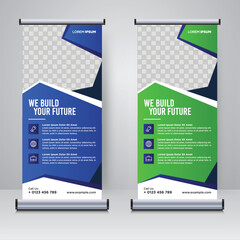 Wall Mural - Corporate rollup or X banner design template	
