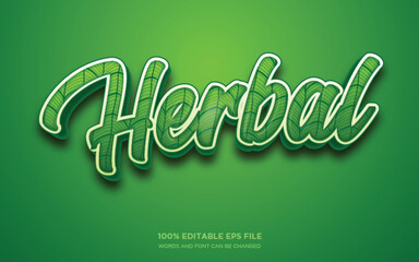 Wall Mural - Herbal 3D editable text style effect	
