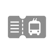 Tram or trolley ticket vector. Tramcar, railcar transport icon.