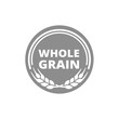 Whole grain vector label. Badge for cereal, bread and wheat.