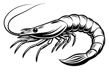 shrimp vector silhouette 