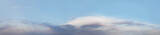 Fototapeta Niebo - Panoramic sky with blue and white cloud. Natural outdoors cloudscape skyline background