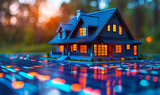 Fototapeta  - Professional digital marketing dashboard: housing market metrics, property listing app concepts, mobile UI for home sales evaluation