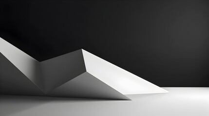 Wall Mural - white geometric cube on black background minimalist 3d render for digital ads and tech presentations