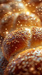 round and slightly flattened hamburger bun with golden brown crust and  sesame seeds abundantly sprinkled on top 