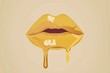 A stylized illustration of lips dripping with honey, evoking sensuality, sweetness, and art.