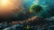 Poster background for Earth Day 2024, sustainable space theme,