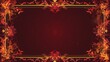 Design for an offline stream banner with a dark red background and a yellow text and fire icon layout within a medieval rectangle frame. Site for an online gaming wallpaper layout in a retro style.