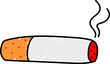 Cigarette with smoke cartoon illustration. Quitting smoking concept.  World No Tobacco Day.