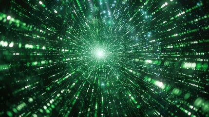 Abstract digital matrix of binary code streaming across the screen