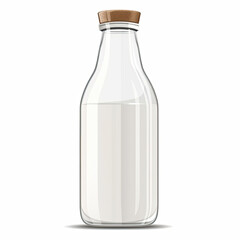 Wall Mural - bottle of milk isolated on white background 