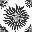 Flower seamless pattern. Flowers with petals isolated on white background. Minimalistic floral graphic print. Vector black and white flower vector background.