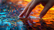 Ripples from a touch bloom into a digital mosaic, the dance of connectivity at fingertips.