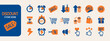 Discount sale two color icon set
