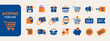 Shopping and payment two-tone icon set