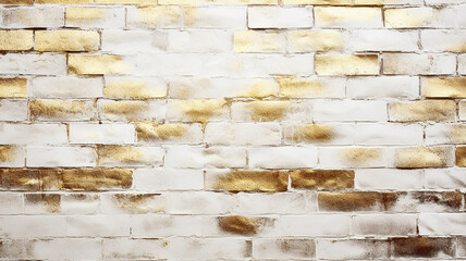 Wall Mural - brick wall light white gold background, empty vintage wall surface, copy space