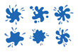 Water drops and splash silhouette in simple doodle style. Set different liquid shapes and silhouette.