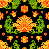 Fototapeta  - Seamless pattern in traditional folk style vector