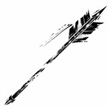 Fototapeta Do akwarium - Black ink arrow on white background. Black ink arrow on white background, vector illustration. Simple black arrow outline on white backdrop.