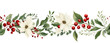 © NT clip art only - seamless watercolor christmas garland clipart on white background