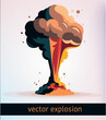 vector explosion, smoke from a bomb
