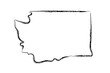 Washington state map outline concept sketch