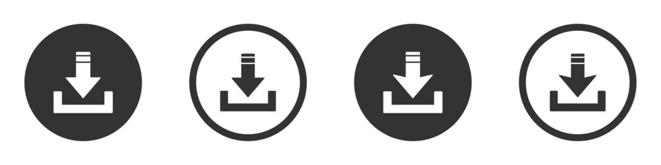 Download flat vector icons set. down arrow bottom side design collection