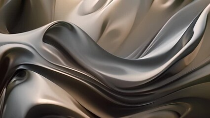 Poster - Swirling Grayscale Silk Fabric in Close-up View