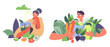 People Enjoying Healthy Vegetable Diet