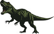 Illustration of an angry roaring tyrannosaurus rex.