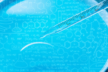 Wall Mural - macro science background,macro science experiment background,laboratory research, dropping liquid to