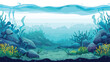Cartoon sea bottom background for game design. Underwater
