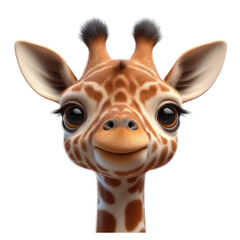 Wall Mural - Isolated Cute Giraffe on a Clear PNG Canvas, Generative AI