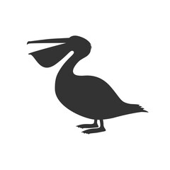 Wall Mural - Pelican graphic icon. Pelican sign isolated on white background. Vector illustration