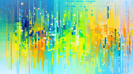 Digital technology yellow green cyber Y2K abstract pattern poster web page PPT background