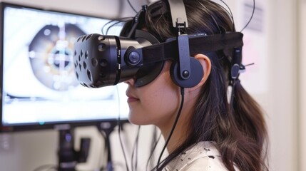 Poster - Woman Experiencing Virtual Reality in a Lab Setting