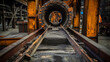 © bornmedia - inside of a industial manufacturing plant. steel mill or chemical production site.
