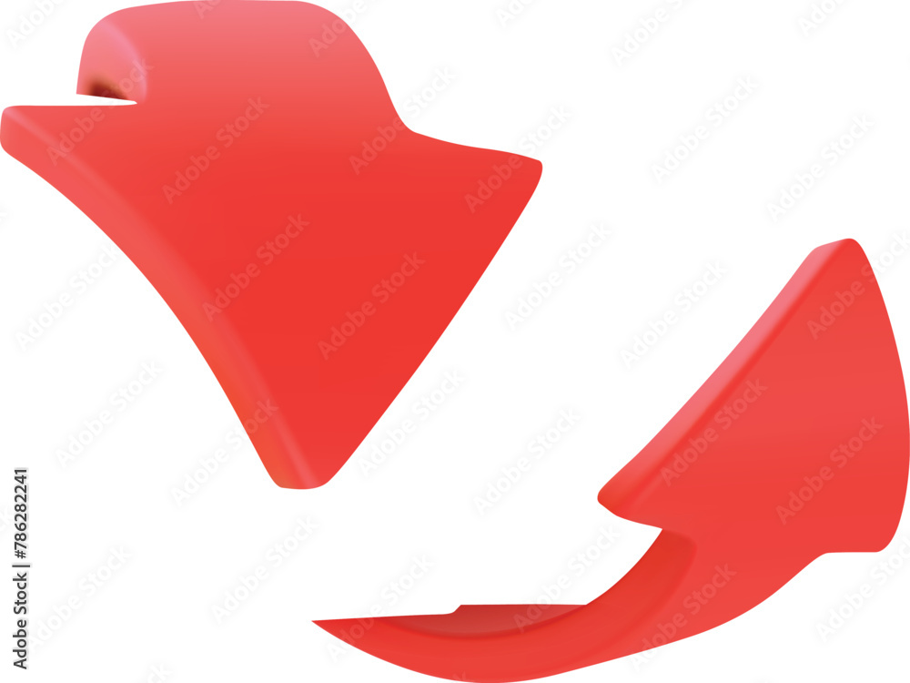 3D shiney gradient red arrow on white background. 3D Arrow icon. Best ...