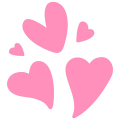 Wall Mural - Heart red flat cartoon icon isolated on white background.