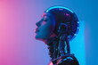© Victoria - Futuristic digital technology image of woman robot. Science and artificial intelligence technology, innovation and futuristic Machine learning and cognitive computing concept