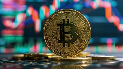 Poster - Bitcoin on Top of Gold Coins