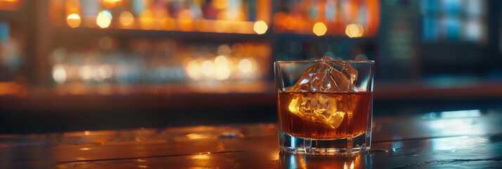 glass of beer on bar counter