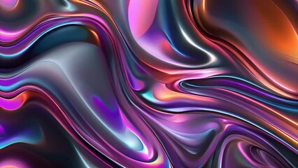 Poster - Vibrant Abstract Liquid Metal Texture With Blue and Pink Hues