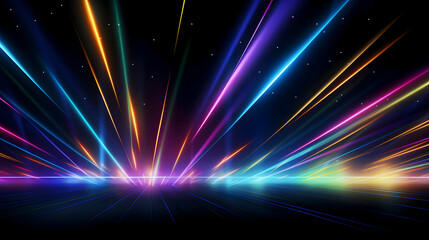 Digital technology black background color laser light abstract pattern poster web page PPT background