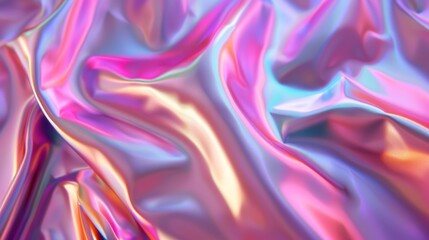 Poster - An abstract 3D art background depicting holographic flying cloth in beauty fashion.