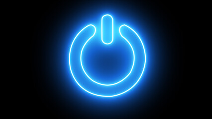 Wall Mural - Glowing neon line Power button icon