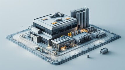 Leinwandbilder - This is a 3D rendering of a CPU data center.